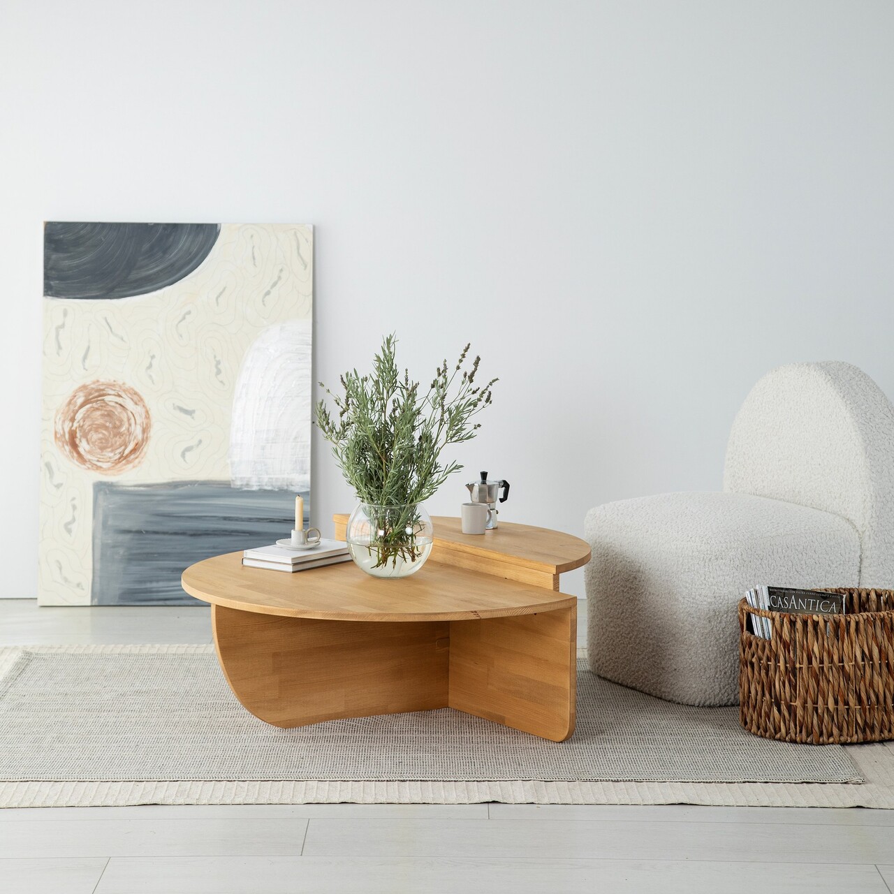 Set masute de cafea, Hanah Home, Podium Wood, Stejar - imagine 7